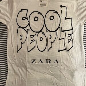 Zara White Graphic Tee
